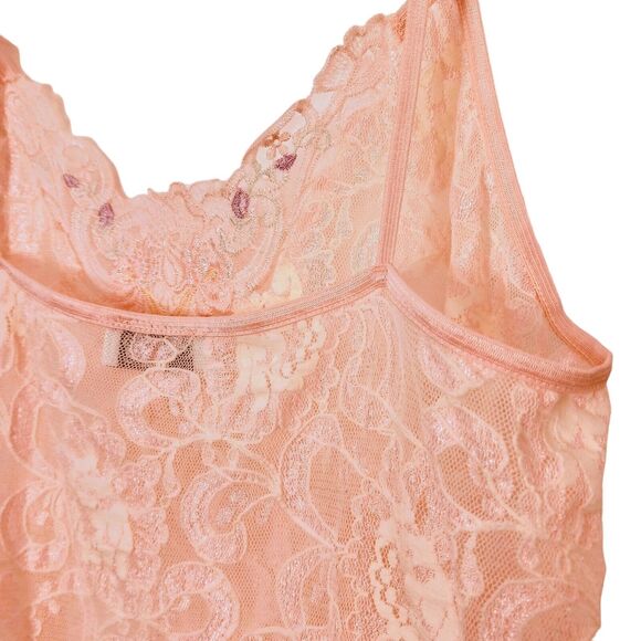 VTG CINEMA ETOILE Pink Stretchy Lace Chemise Nightgown Lingerie SZ M BEAUTIFUL - Picture 14 of 16